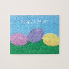 Blandade ägg i Pussel av gräs Glad påsk