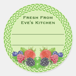 Blandade bär med keltisk rundkanning runt klistermärke