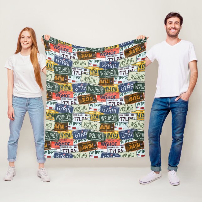 Blandade bilregistreringsskyltar fleecefilt (På plats)