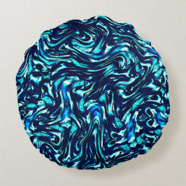 Blandade blå och cyan kurvor rund kudde