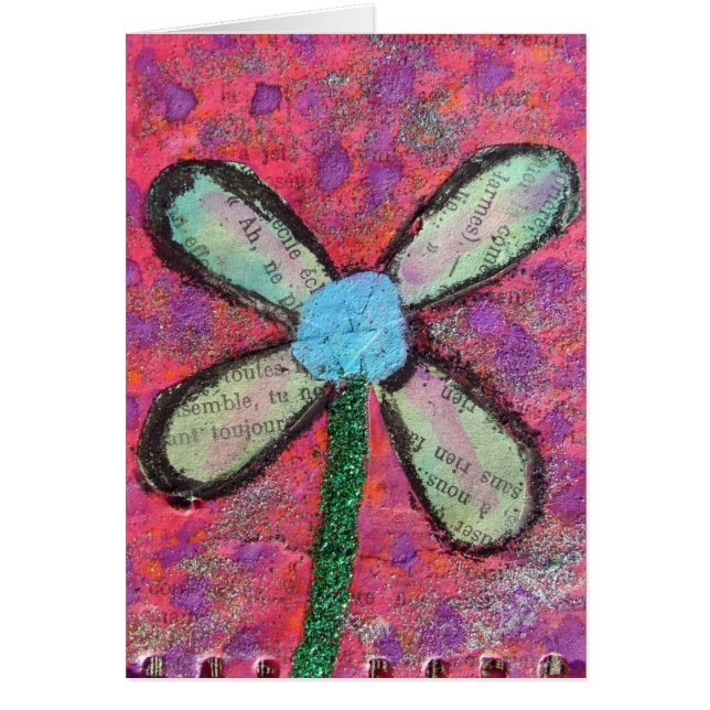 Blandade blommor hälsningskort (Framsidan)