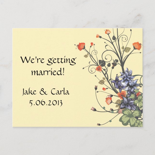 Blandade blommor inbjudan (Framsida)