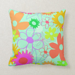 Blandade blommor kudde