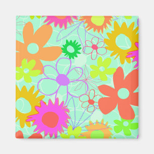 Blandade blommor magnet