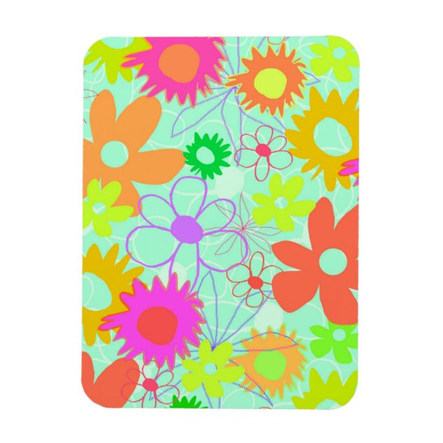 Blandade blommor magnet (Vertikal)