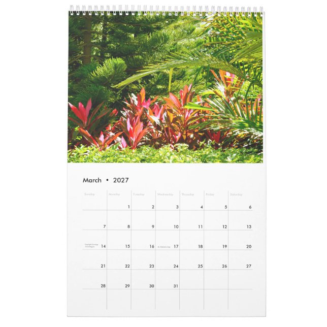Blandade blommor och växter kalender (Mar 2027)