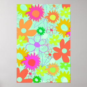 Blandade blommor poster