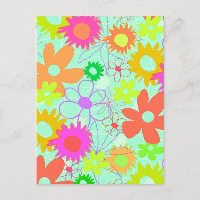 Blandade blommor vykort (Framsida)