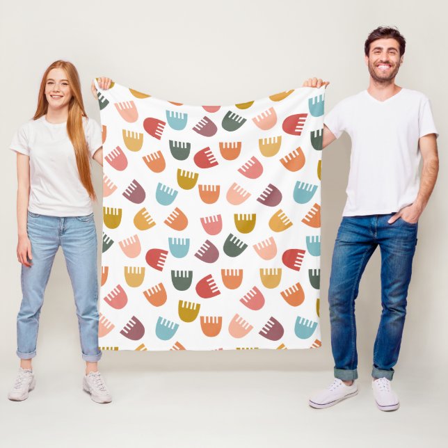 Blandade Boho Flowers Fleecefilt (På plats)