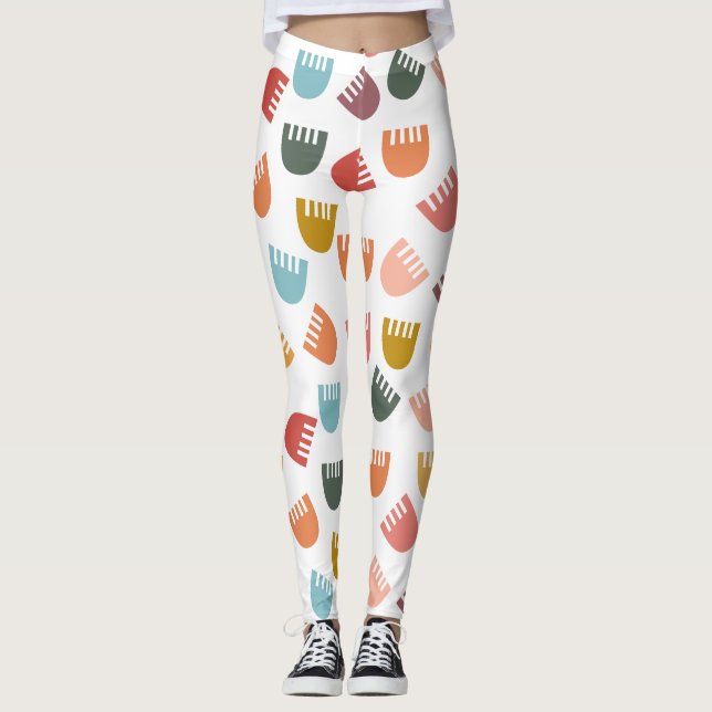 Blandade Boho Flowers Leggings (Framsida)