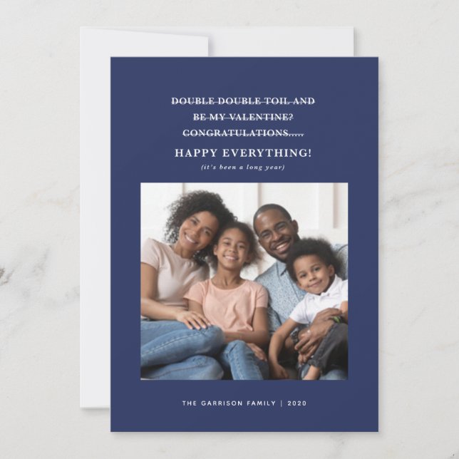 Blandade Coronavirus Holiday Greetings Blue Meddelande (Framsida)