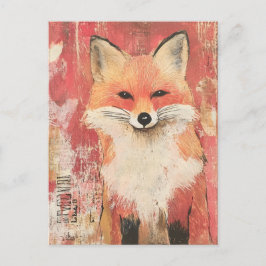 Blandade Cute Red Fox-medier Vykort