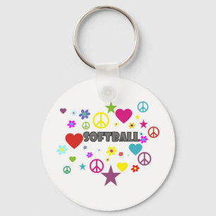 Blandade diagram för softball nyckelring