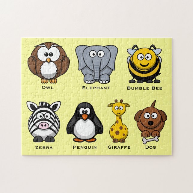 Blandade djur för gulliga ungeABCS tecknad Pussel (Horisontell)