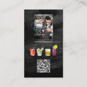 Blandade drycker av bartender QR-kod Visitkort