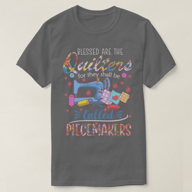 Blandade filter Piecemakers Quilting Seing Croch T Shirt (Design framsida)