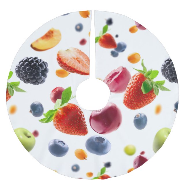 Blandade frukter julgransmatta borstad polyester (Framsidan)