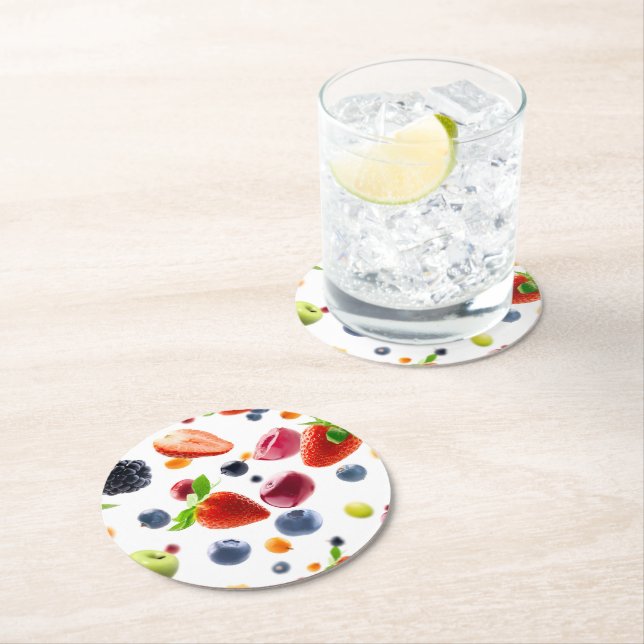 Blandade frukter underlägg papper rund (Insitu)