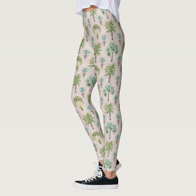 Blandade gröna palmträd leggings (Vänster)