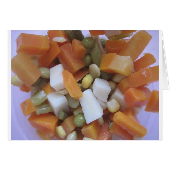 Blandade grönsaker av kärlek hälsningskort (Framsidan Horizontal)