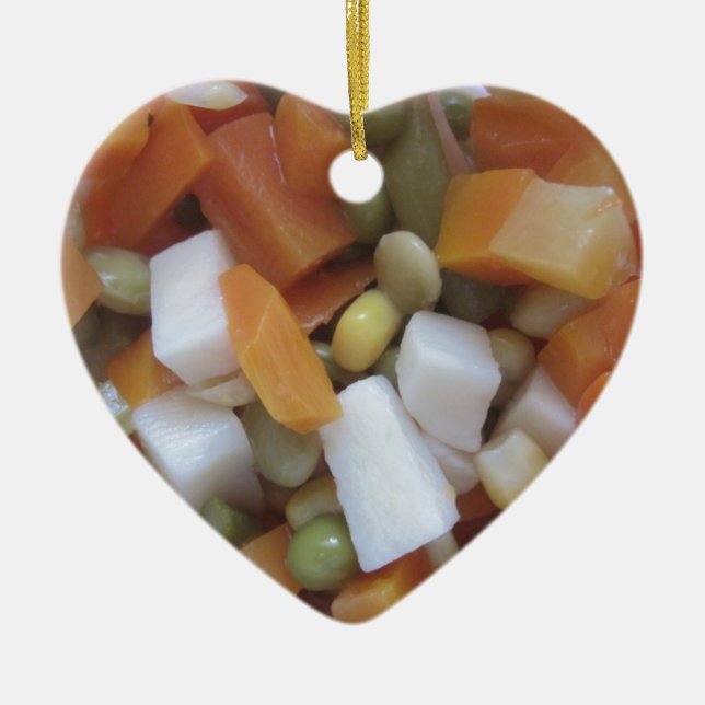 Blandade grönsaker av kärlek julgransprydnad keramik (Framsidan)