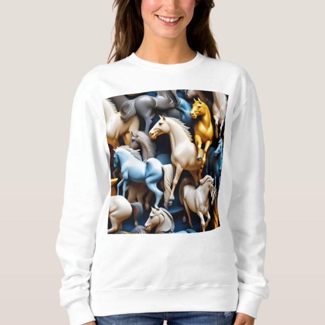 Blandade hästar t shirt (Framsida)