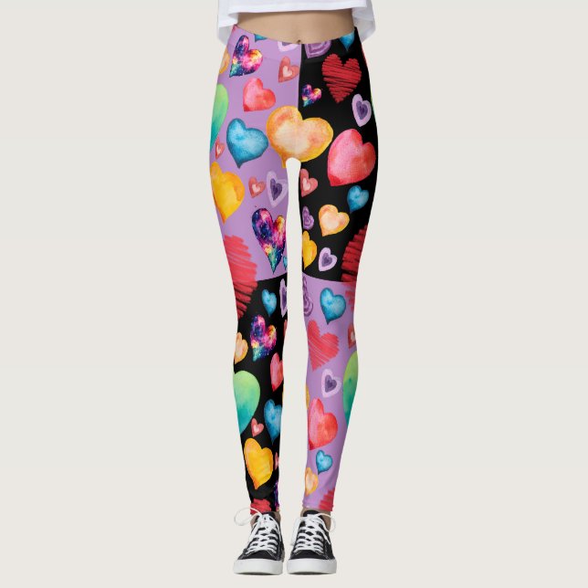 Blandade hörn Mönster Leggings (Framsida)