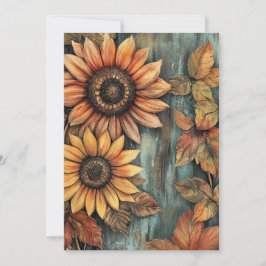 Blandade Höst löv av solblommor Inbjudningar