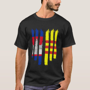 Blandade kambodjanska röda kambodjanska Vietnam T Shirt