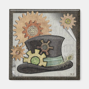 Blandade media av ångånga Steampunk Magnet