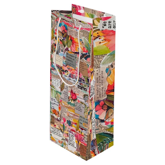 Blandade media för Papper blommigt Collage Typogra (Framsidan Vinklad)