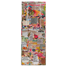 Blandade media för Papper blommigt Collage Typogra