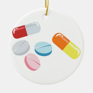 Blandade Pills Julgransprydnad Keramik