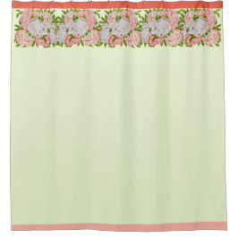 Blandade pioner på en duschdraperi