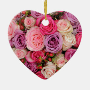 Blandade rosa ros vid Therosegarden Julgransprydnad Keramik
