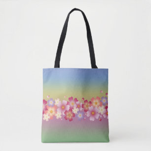 Blandade Sakura-Blommar Kimono Stil Rainbow Tygkasse