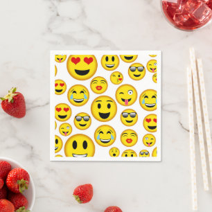 Blandade servetter för Emoji mönsterparty