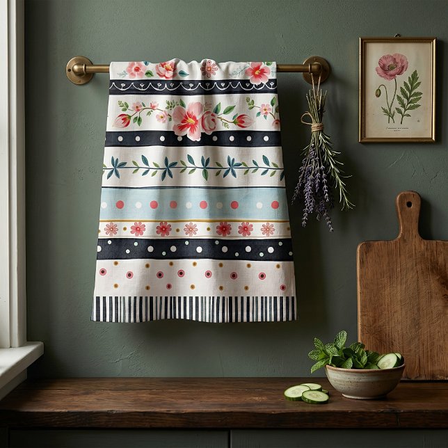 Blandade shabby chic-mönster kökshandduk (Skapare uppladdad)