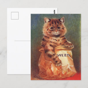 Blandade sötsaker Katt av Louis Wain Vykort