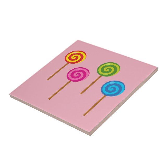 Blandade spiral färgglada lollipops kakelplatta (Sidan)