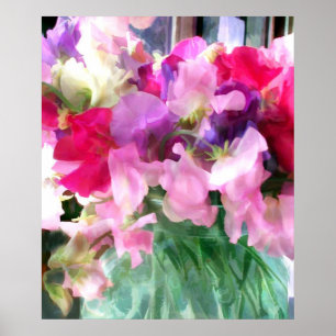 Blandade Sweetpeas i en burk Poster