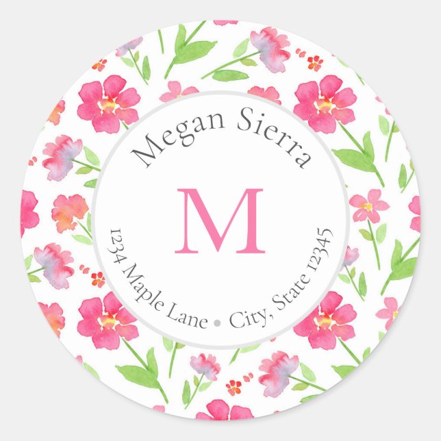 Blandade vattenfärg blommor 2 etiketter (Framsida)