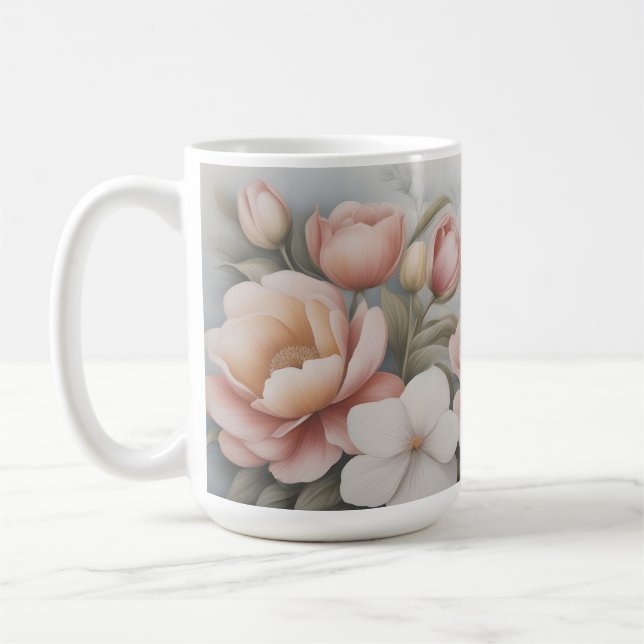 Blandade vilda blommor - Klassiskt Pastellblomma Kaffemugg (Vänster)