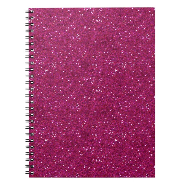 Bländande Chic Het Rosa Glitter Anteckningsbok Med Spiral (Framsidan)