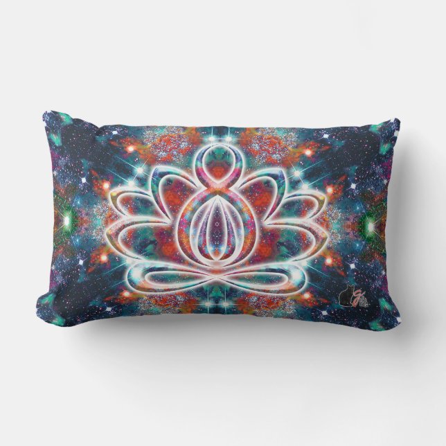 Bländande Zen Lotus Lumbarkudde (Framsida)