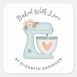 Blandare av kammad kummel, bakad med Kärlek-kvadra Fyrkantigt Klistermärke
