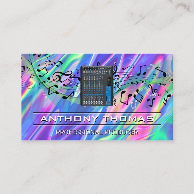 Blandare | Ljud konstaterar färglös vätskebakgrund Visitkort (Framsida)