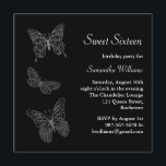 Bländare på födelsedagen (svart) inbjudningar<br><div class="desc">De visuella fjärilarna lägger denna inbjudan på en dramatisk bakgrund. Det visas på grundläggande papper. Jag rekommenderar dock att linan papprare väger och struktur.</div>