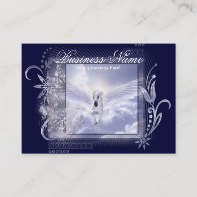 Bländas visitkortar för flygUnicornknubbig Visitkort (Framsida)