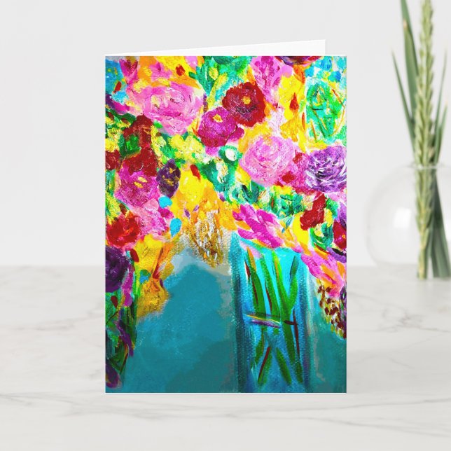 Blandat blankt Bouquet-anteckningskort<Blank Insid Inbjudan (Framsida)